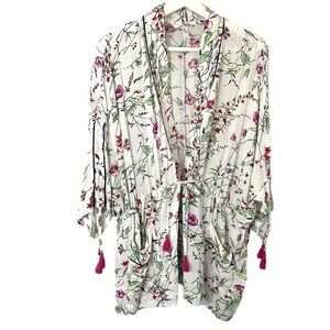 GapBody  Kimono‎ Robe With Pockets & Tassels XS/S Cottagecore Floral